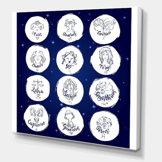 Designart - Zodiac Signs On Blue